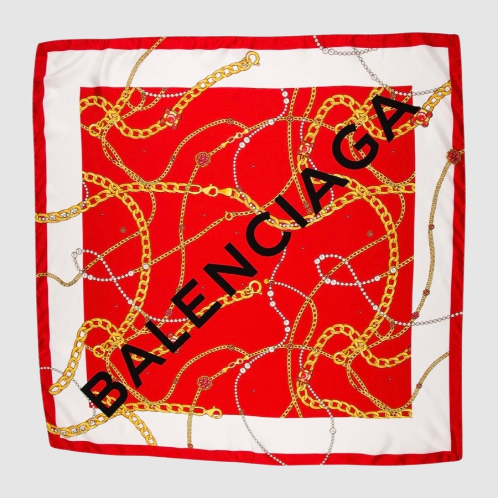 large balenciaga logo scarf